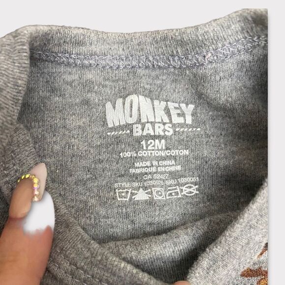 MONKEY BARS | 3/$15 Gray Diaper Tshirt - Picture 3 of 3